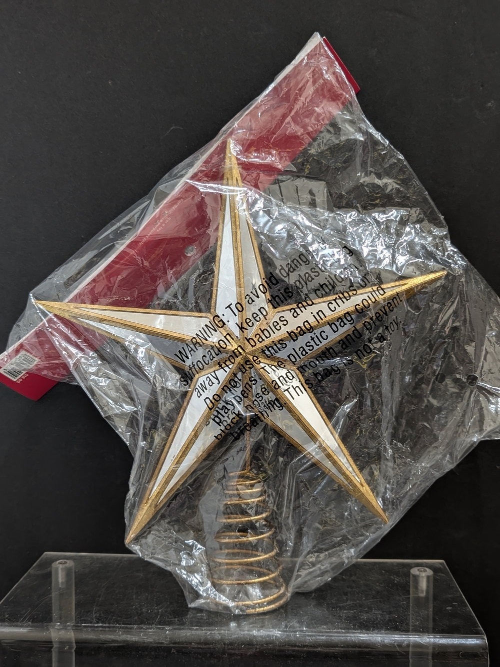 Gold and White Star Tree Topper